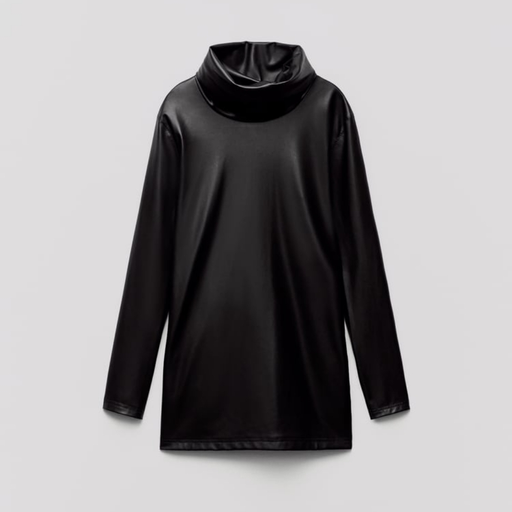 ZARA ZW LIMITED EDITION FAUX LEATHER MINI DRESS - Picture 5 of 7